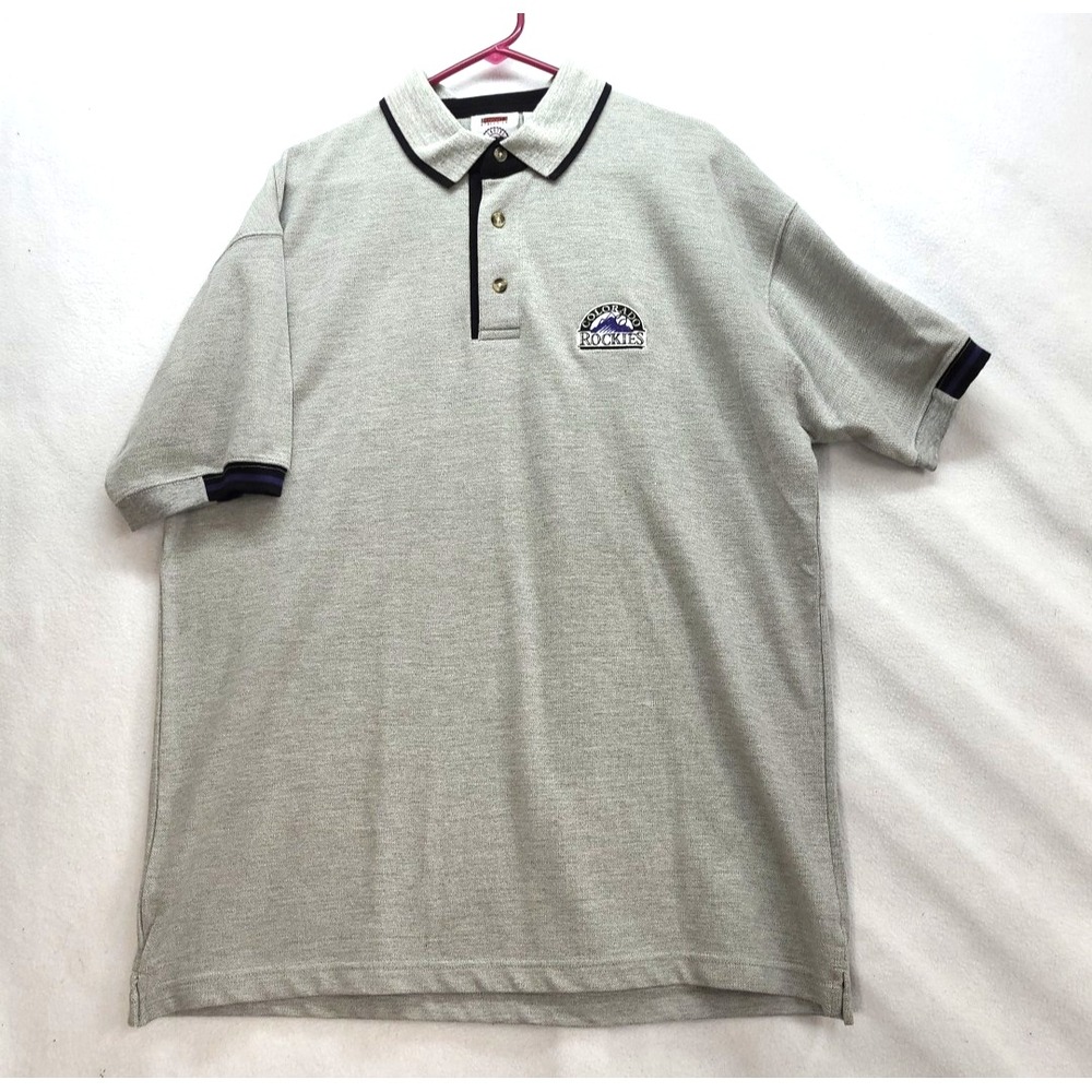 Vintage XL Mens‎ Colorado Rockies Polo Shirt Knigjts Athletics 1999